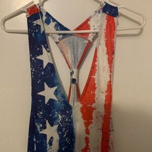NWOT USA Dress/coverup RED WHITE & BLUE size Large L